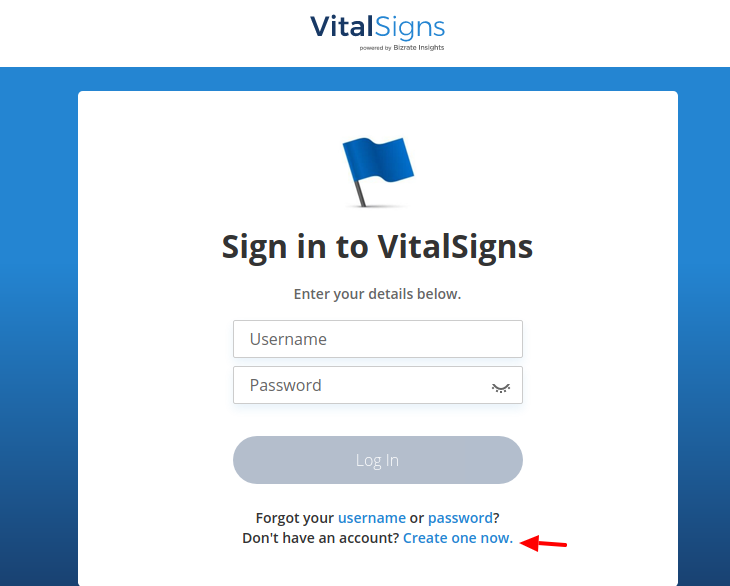 VitalSigns Create Account