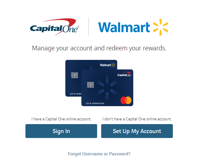 Capital One Walmart Credit Card Account Login
